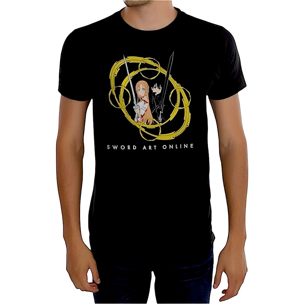 Hot Topic Sword Art Online Kirito & Asuna Crewneck Short Sleeve Graphic T-Shirt